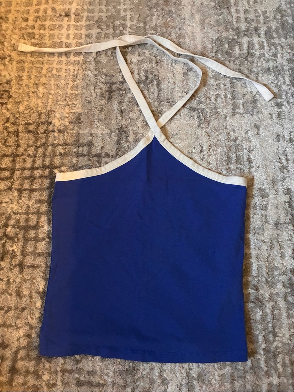 Forever 21 Royal Blue Halter Tank with White Trim